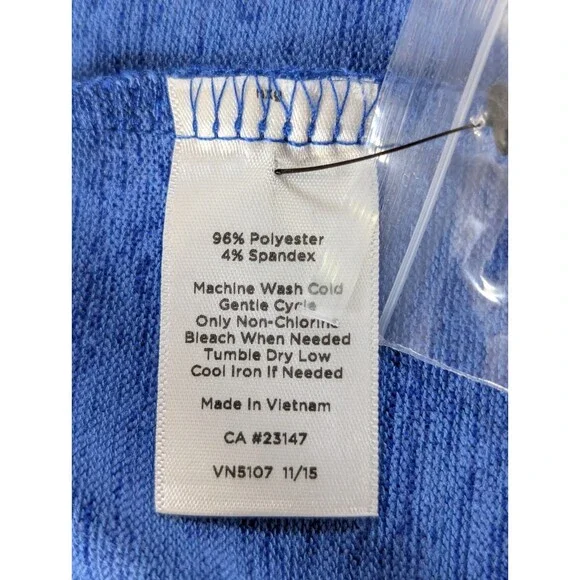 T by Talbots Open Front Cardigan Sweater Medium Blue Pockets Roll Tab Sleeves - Picture 7 of 9